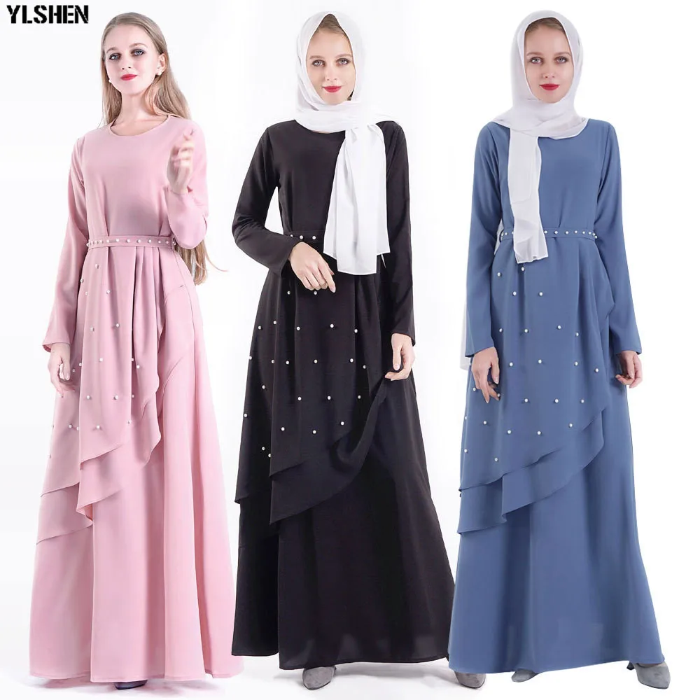 Мусульманское платье Abaya в Дубае роскошное высококлассное вышитое жемчужное