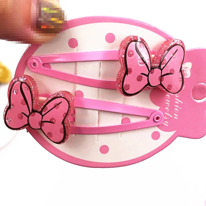 2 шт. Милые Розовые заколки для волос блестящая заколка с Минни аксессуары
