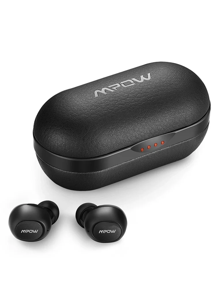 Black Mpow ipx7 водонепроницаемые T5/M5 обновленные TWS наушники беспроводные вкладыши Bluetooth 5,0 Поддержка Aptx 42h время воспроизведения для iPhone samsung - Цвет: Black