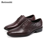 batzuzhi formal leather dress shoes men lace up brown business leather shoes man oxfords shoes zapatos hombre big sizes 6 12