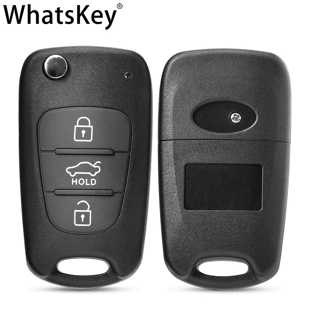 Корпус откидного ключа WhatsKey для Hyundai I30 IX35 Ceed Picanto Cerato Sportage Kia Rio 3 K2 K3 K5 Soul