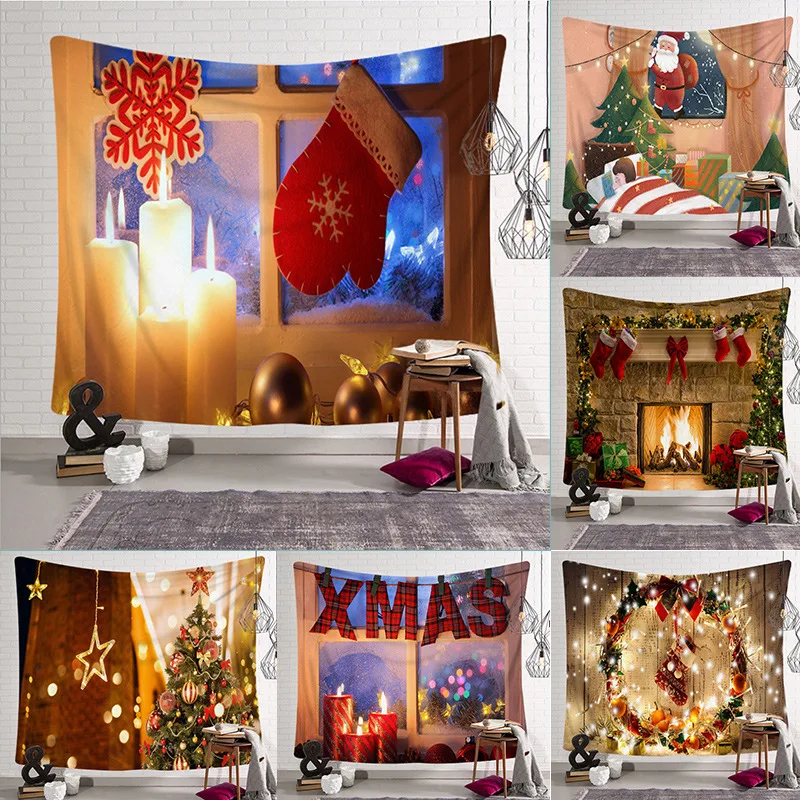 

Christmastapestry Santa Claus background wall hanging tapestry holiday decoration household items Tapestry for Bedroom Room Dorm