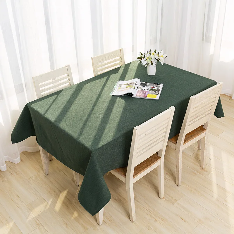 Скатерть из льна прямоугольная однотонная скатерть для стола кухни столовой