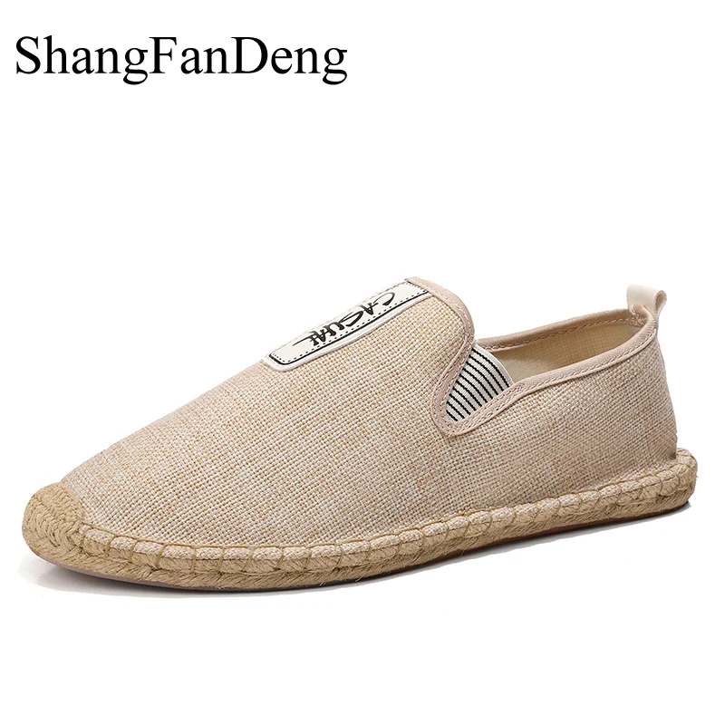 Мужская повседневная обувь из конопли удобные дышащие лоферы на плоской подошве