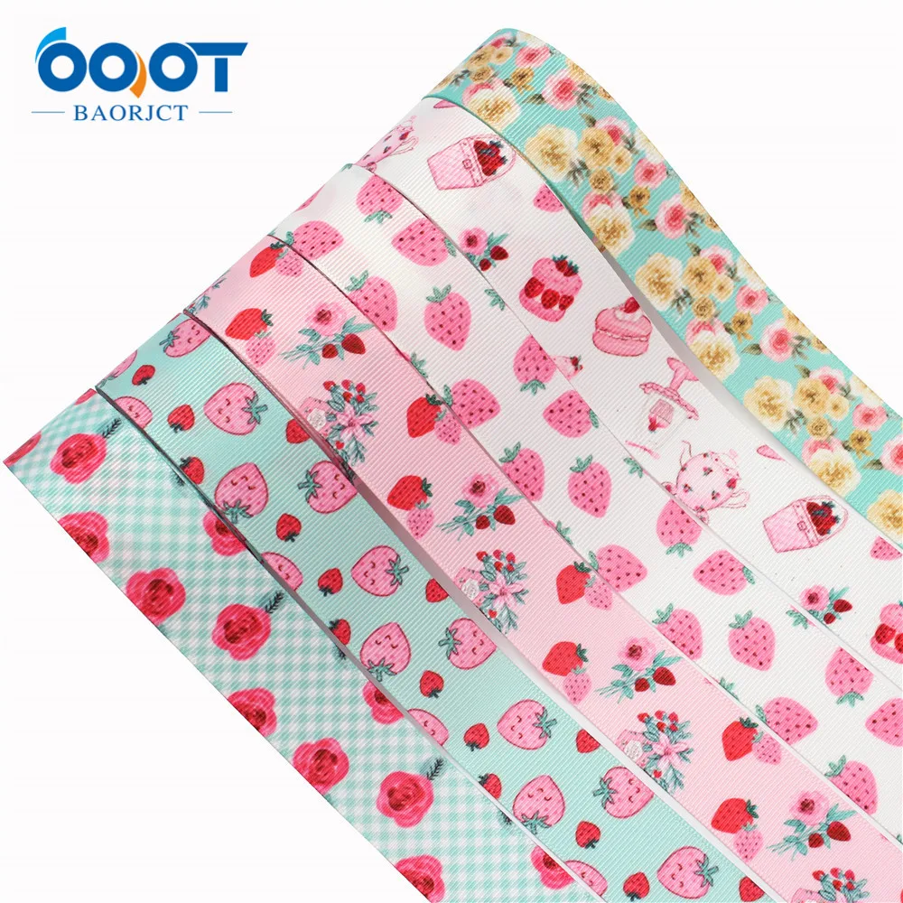 1 дюйм (25 мм) 10 ярдов милые Мультяшные Цветочные термотрансферные печатные