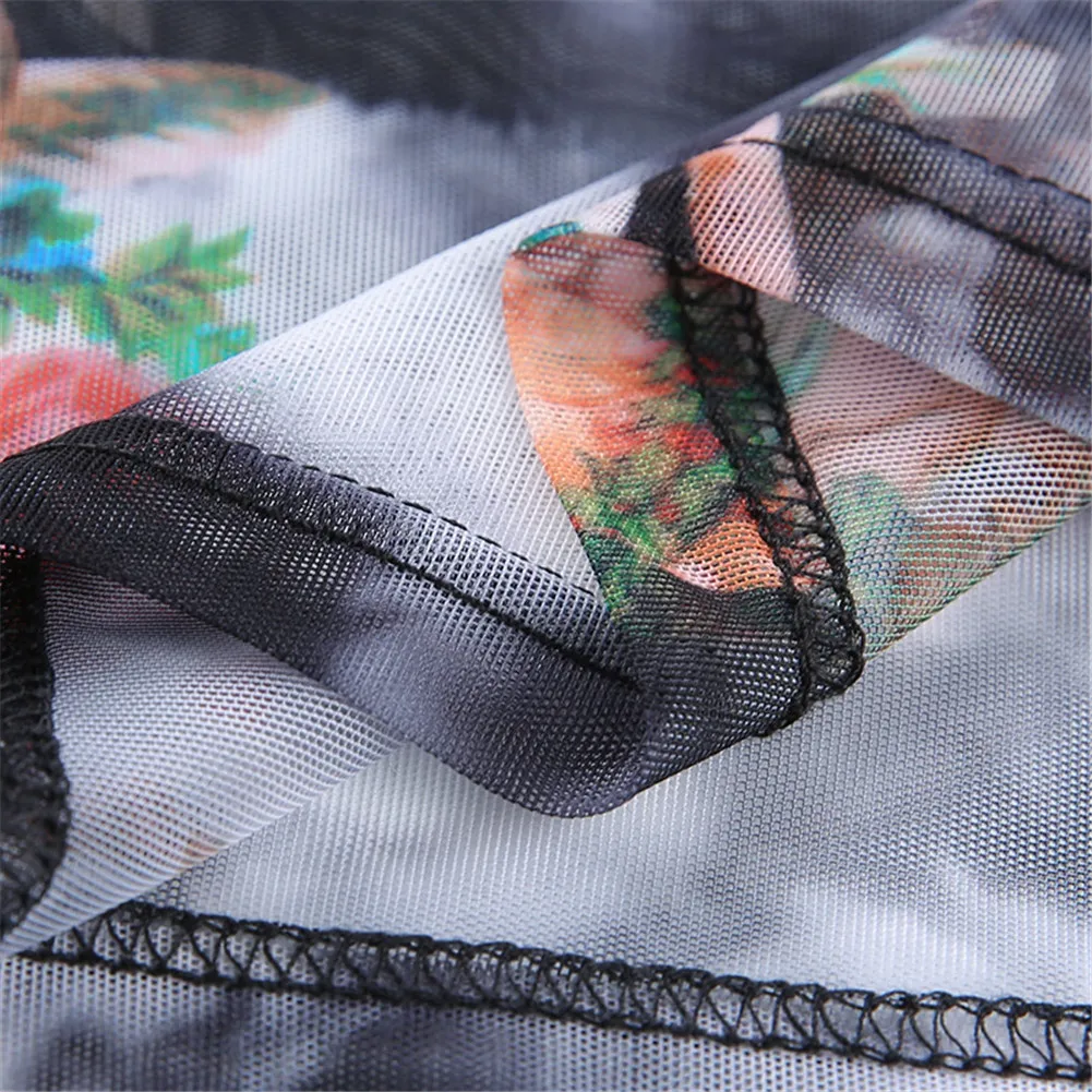 Женская прозрачная блузка с длинным рукавом и высоким воротником|Блузки| |