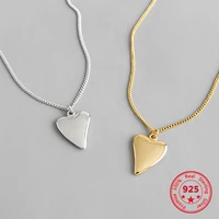 european american 925 silver trendy concise heart pendant necklace fine jewelry gift for girlfriend