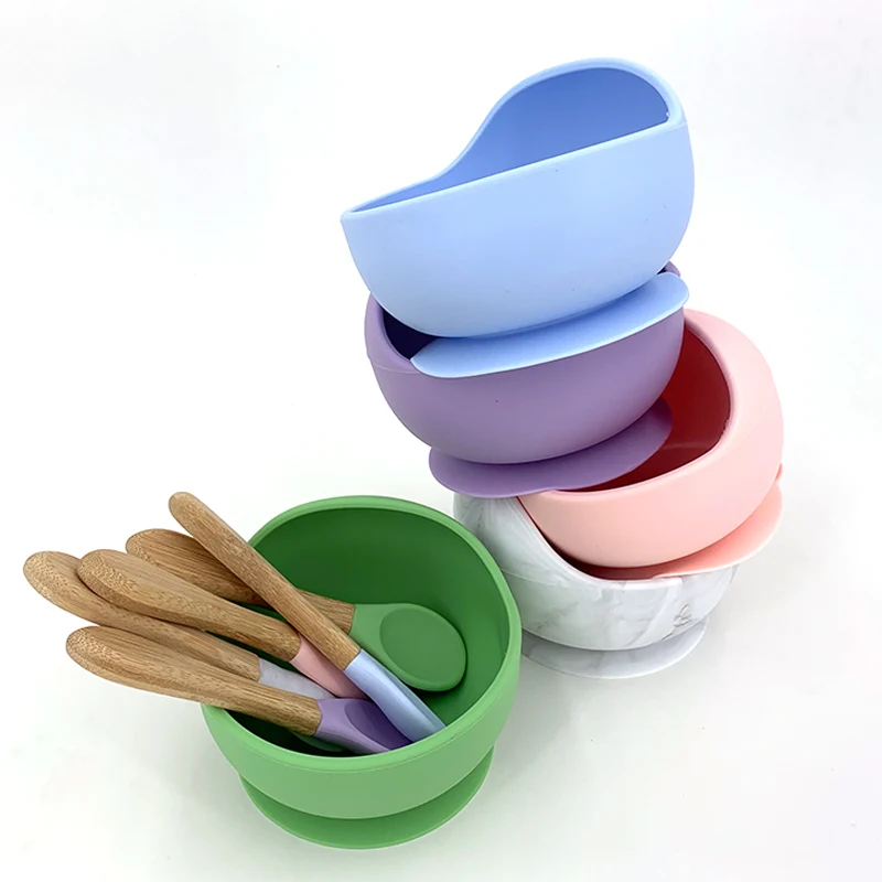 Детская силиконовая миска кормушка посуда ложка водонепроницаемая на присоске