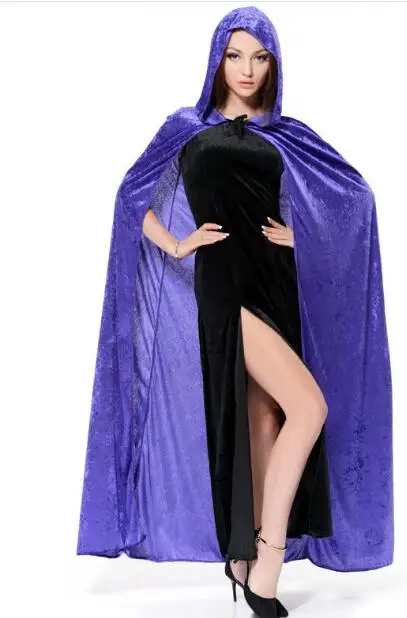 Женские и мужские Золотая Бархатная накидка ведьмы карнавальный маскарадный