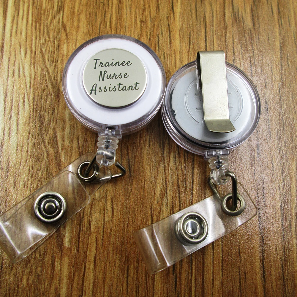 

trainee nurse assistant ID Badge Reel gift for him/her friend family retractable recoil id badge holder work fun