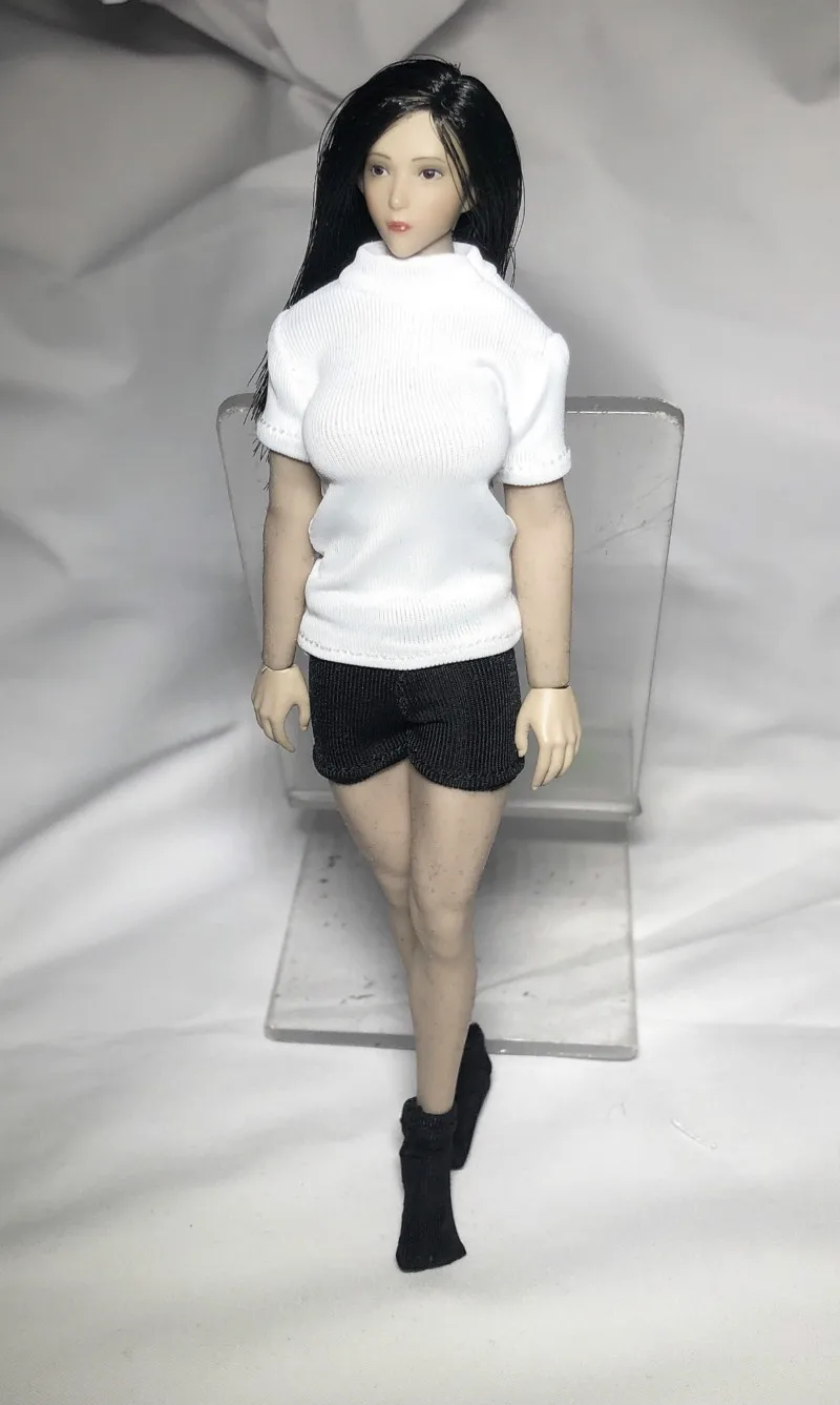 

in stock 1/12 female soldiers tight short-sleeved T-shirt female body clothes suitable for 6-inch TBL ph coated body.