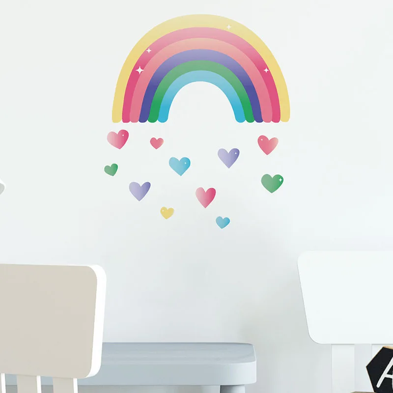 Cartoon love rainbow Wall Sticker for kids child rooms living room bedroom decorations wallpaper colored Mural nursery stickers | Дом и сад