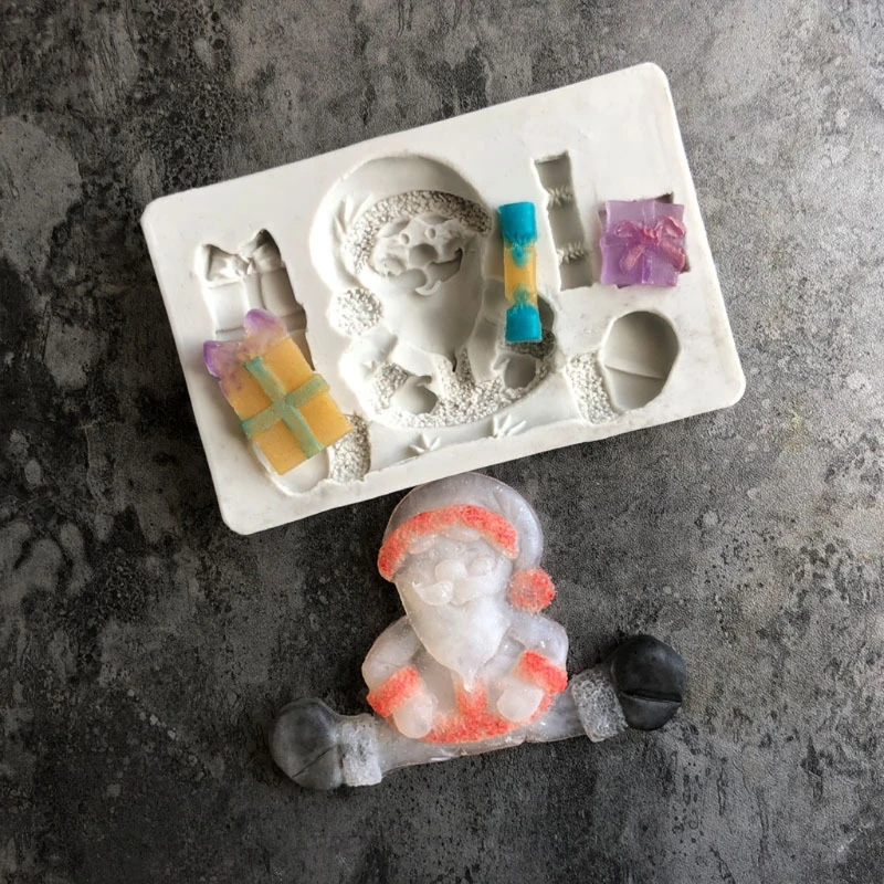 

Christmas Featival Mold Santa Claus Gift Box Resin Mold Silicone Christmas Man Molds Gumpaste Fondant Cake Decor Tools