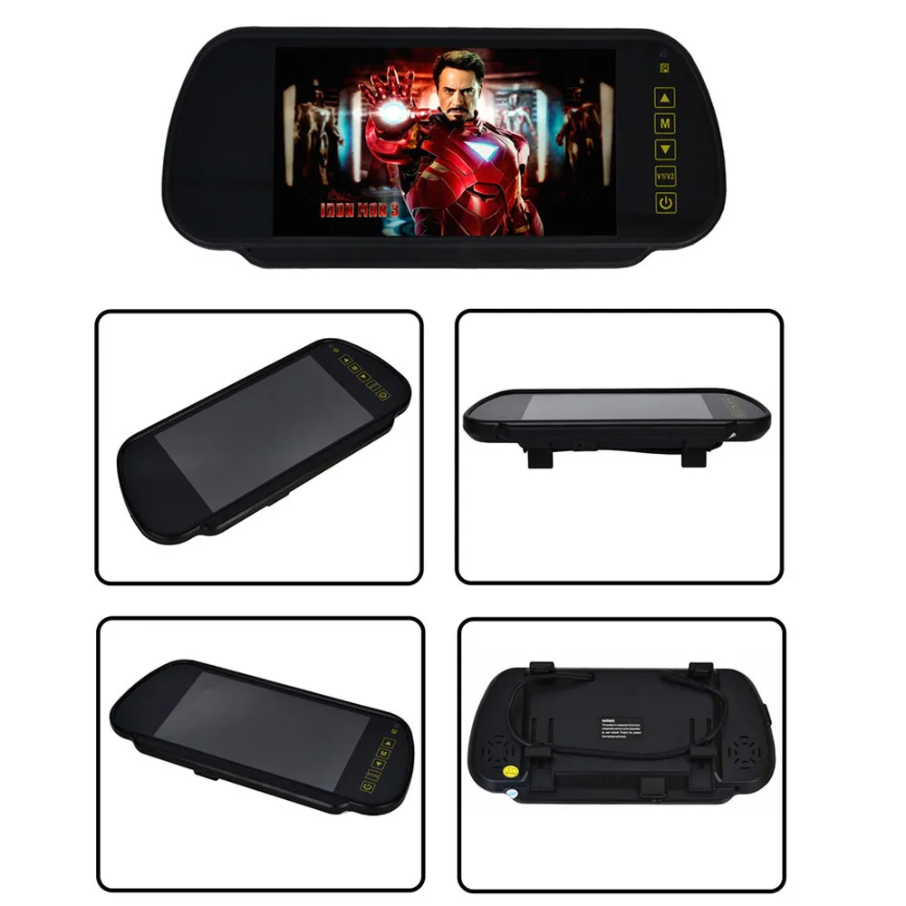 7-дюймовый автомобильный монитор для зеркала заднего вида TFT LCD с 8 ИК-камерами