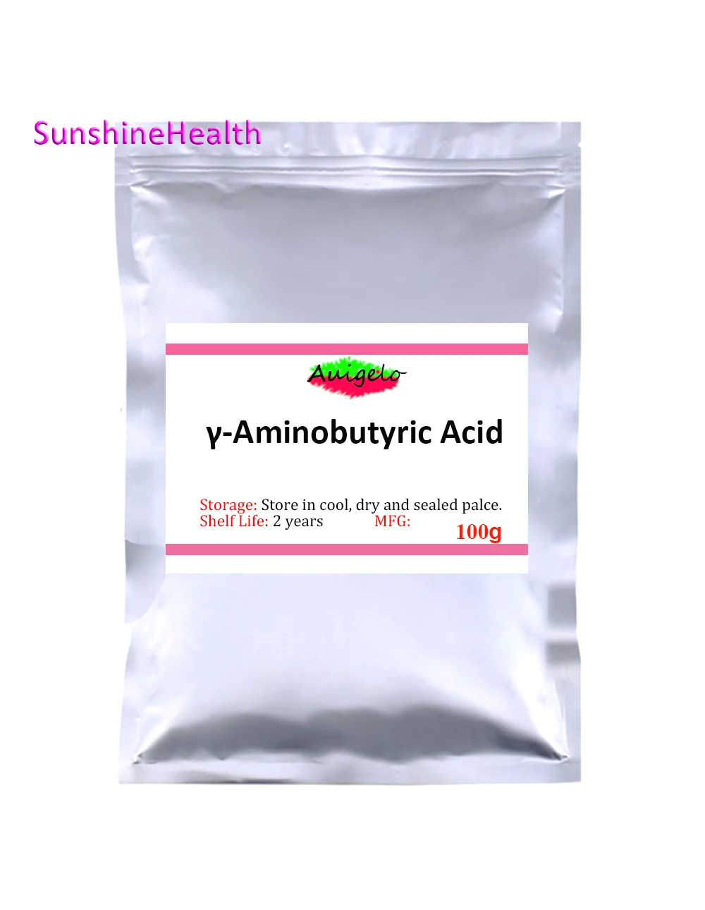 

SunshineHealth，pure GABA gamma aminobutyric acid powder improves concentration and relieves stress，Free Shipping