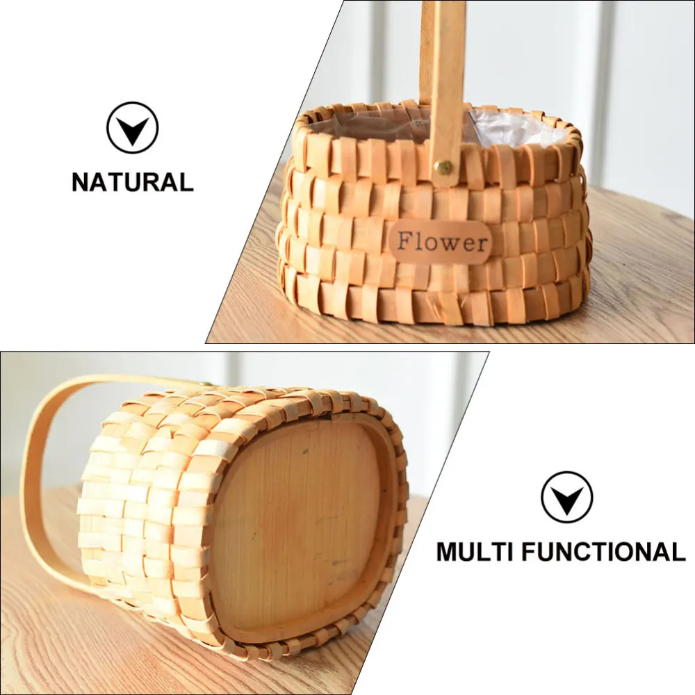 

1Pc Flower Arrangement Holder Handheld Flower Basket Weaving Durable Gift Basket