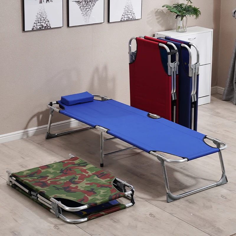 Складная кровать одиночная Офисная для обеда взрослых холщовая Простая эскорта|