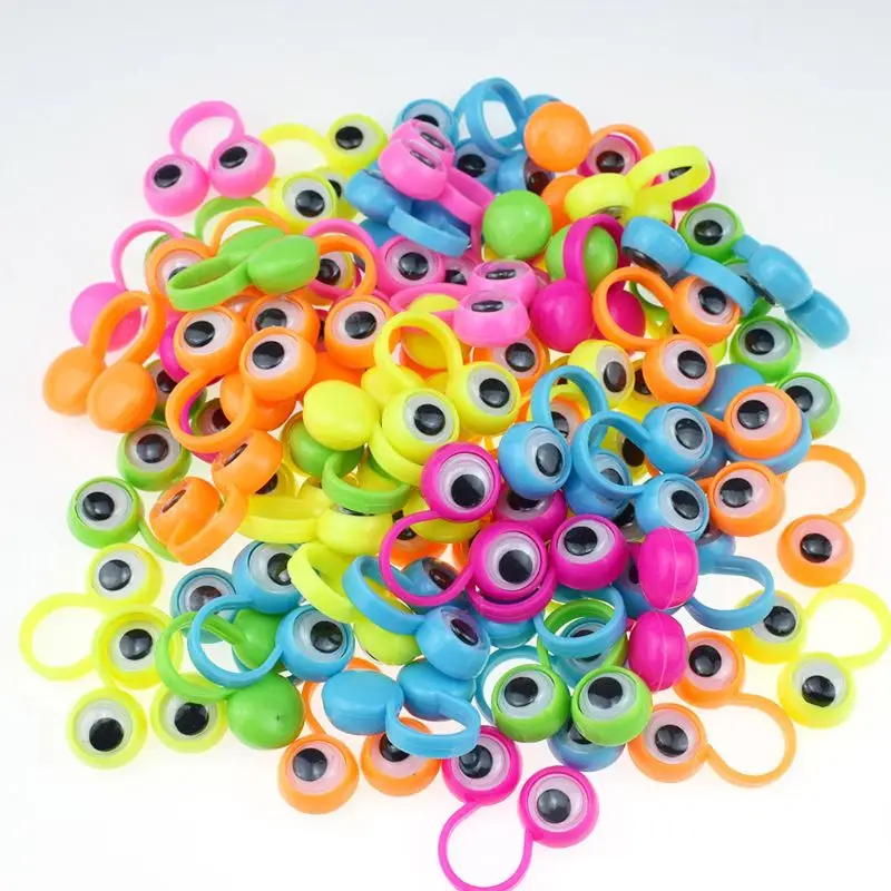

50Pcs Eye Finger Puppets Googly Eyes Rings Eyeball Ring Kit for Kids Party Favor X4YA