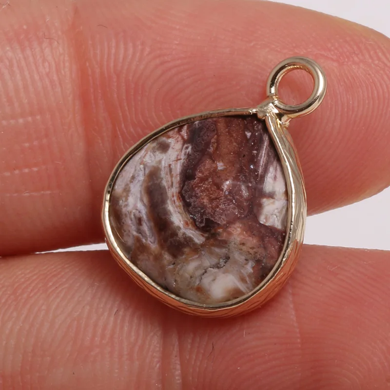 

New natural stone pendant drop-shaped Opal Stones faceted pendant necklace for DIY jewelry best birthday gift size 13x18mm