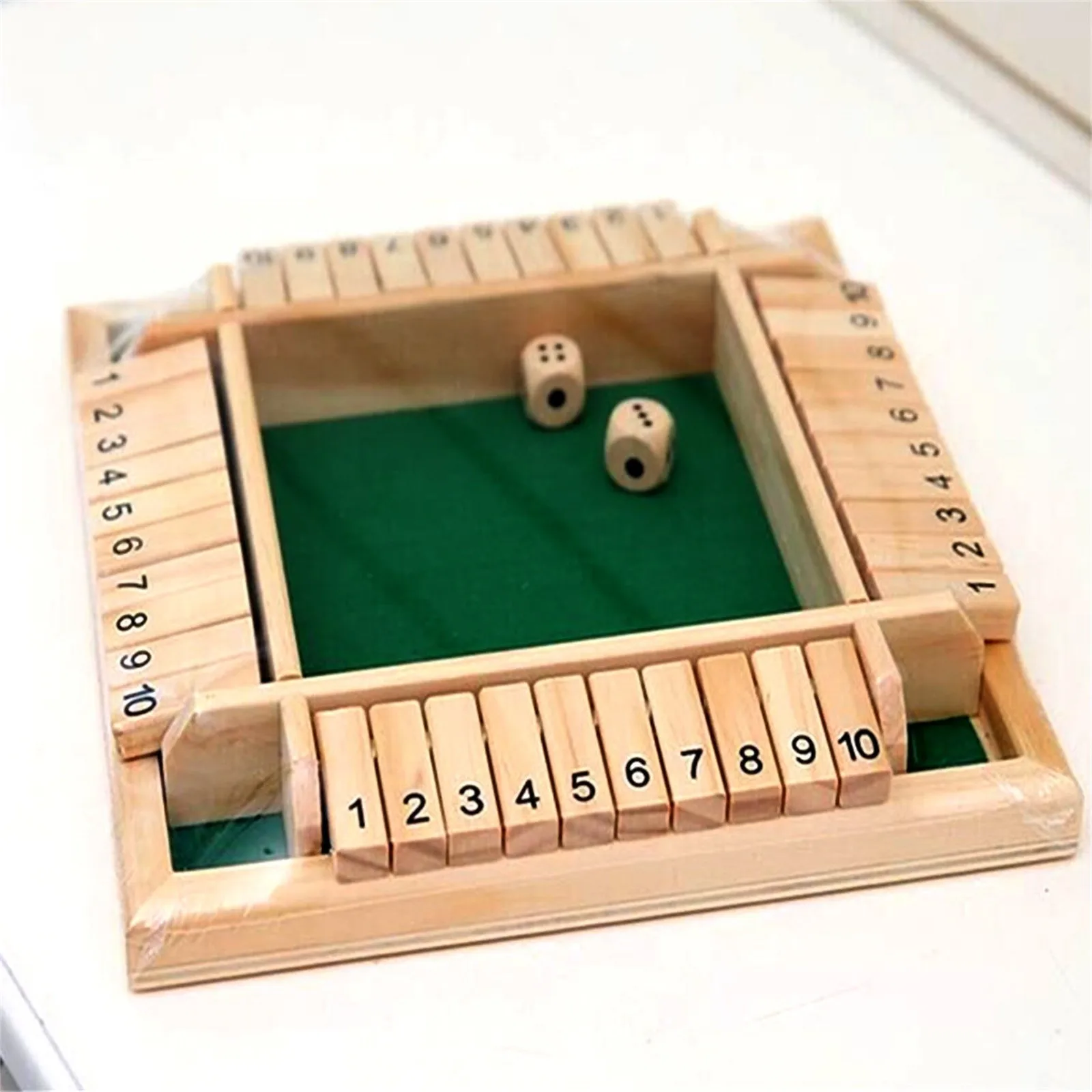 

New 2021 Shut The Box Wooden Mathematic Traditional Pub Board Dice Game Travel 4 Players Interesting Creative Funny
