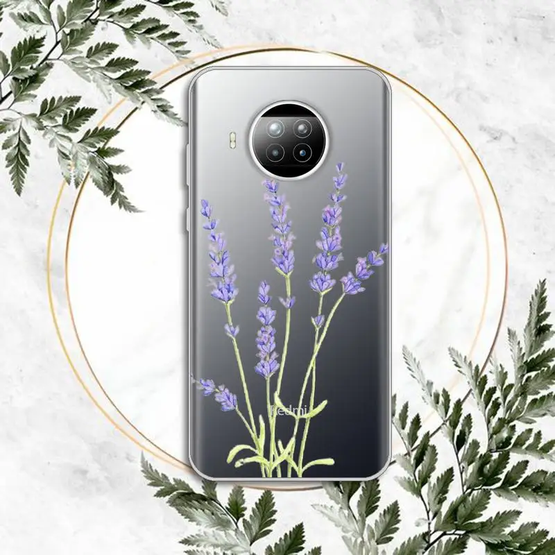 

Luxury Tropical plants Flower Phone Case Transparent for Xiaomi Redmi note 10 t 8 9 pro lite 11