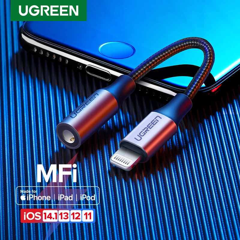 

UGREEN MFi Lightning to 3.5mm Jack AUX Cable for iPhone 12 11 Pro X XS XR 8 7 3 Lightning 3.5 Headphones Audio Adapter Splitter