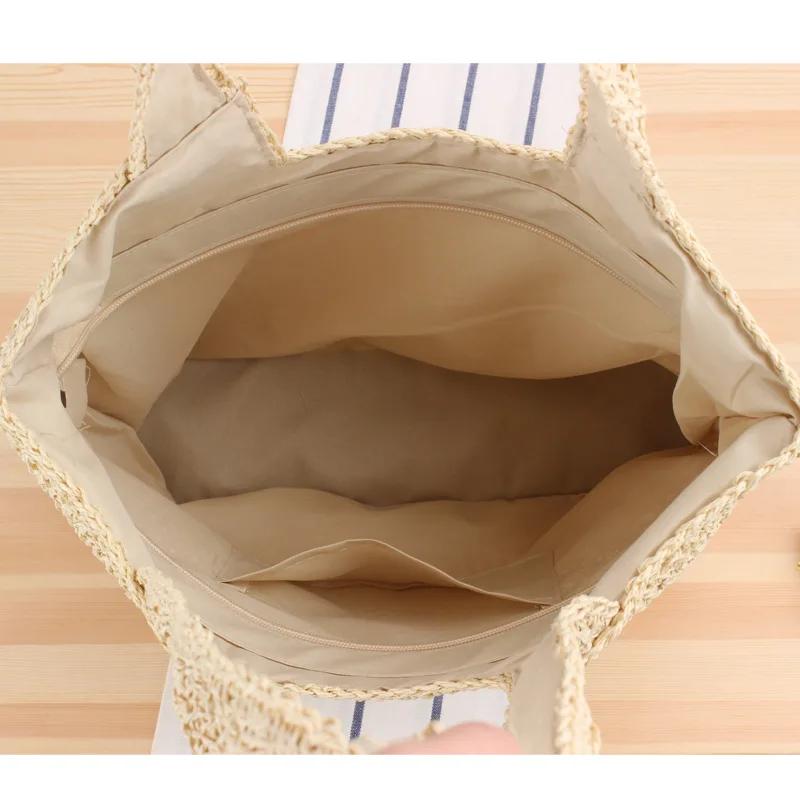 

Fashion One Shoulder Straw Woven Bag Forest Hand Woven Bag Leisure Large Capacity Beach Bags One Shoulder Bags