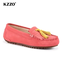 kzzo handmade 2021 top quality fashion women flats genuine leather moccasins casual loafers comfortable driving shoes size 35 44