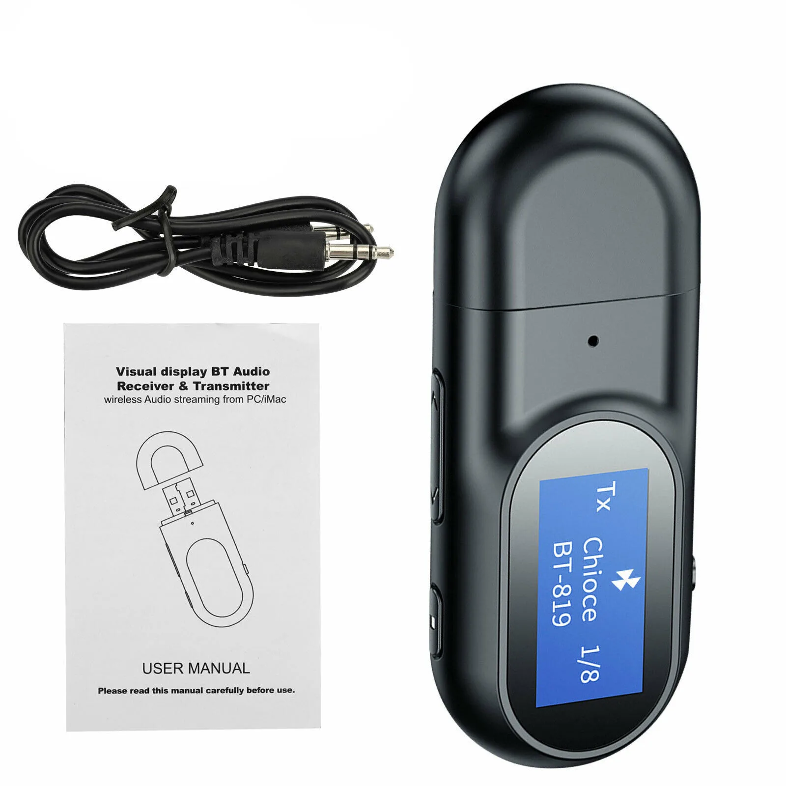 3 в 1 USB Bluetooth 5 0 ЖК-дисплей экран передатчик приемник громкой связи с AUX аудио