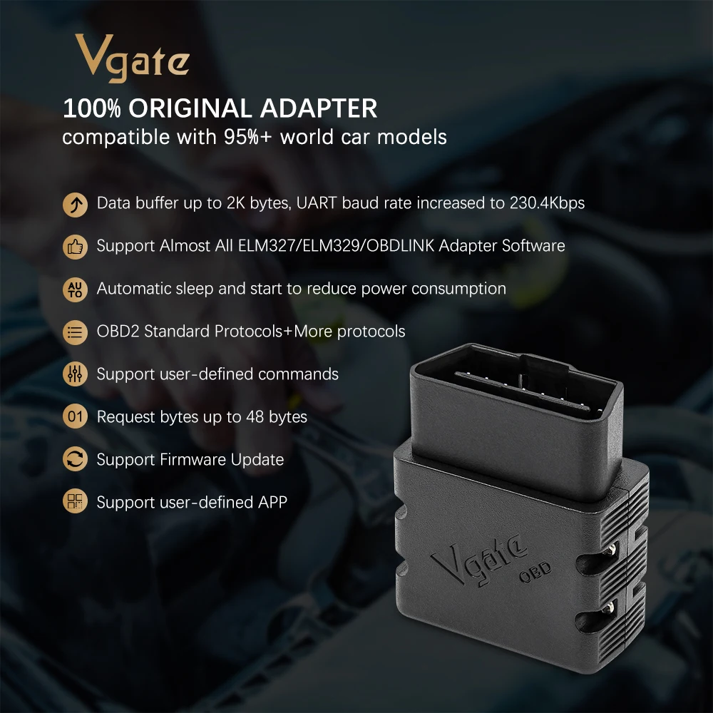 Автомобильный диагностический сканер Vgate vLinker MC + ELM 327 V2.2 Bluetooth WIFI ELM327 для Android/IOS OBD 2