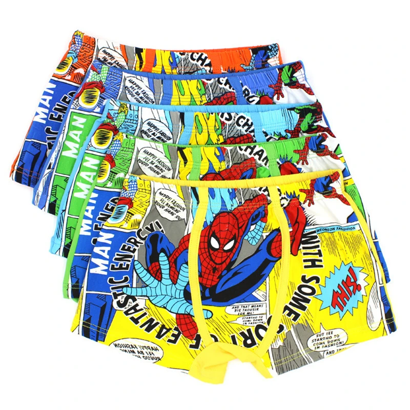 1 шт./лот Трусы боксеры для мальчиков Детское нижнее белье из хлопка с рисунком
