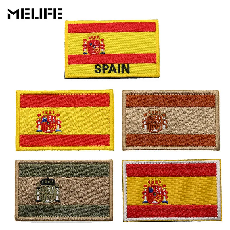 

Hunting accessories Embroidered Patch Spain Flag 3D Embroidered Armband Military Tactics Special Forces Badge Camouflage