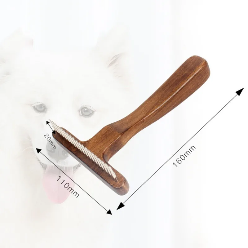 

Pet Accessories Hair Remover Combs Wood Handle Cat Grooming Brush Deshedding Tool Comb Metal Rake Removal Fur Brush Dropship