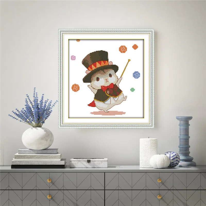 Маленький хомяк волшебный китайский подсчет Набор для вышивки крестом шаблоны Dmc