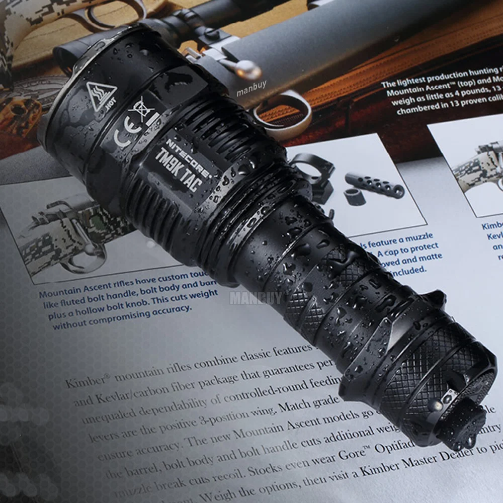 Цена Суперъяркий прожектор NITECORE, фонарь TM9KTAC, 9800LM, перезаряжаемый фонарь CREE XP-L2 HD V6 9x, светодиодный фонарик + батарейный отсек