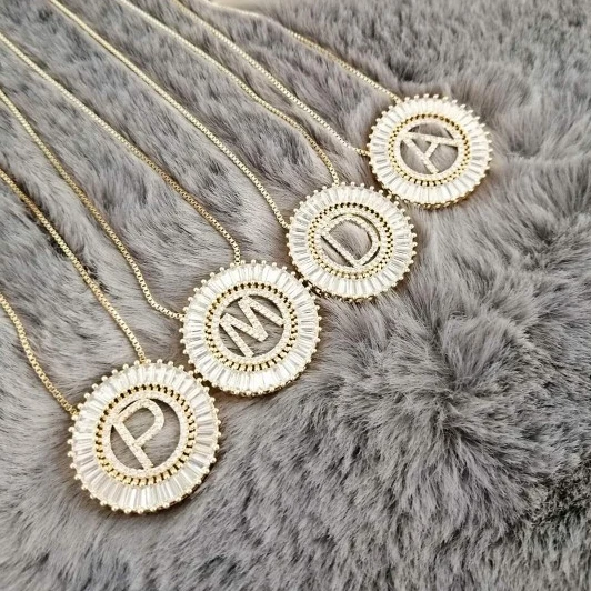 Модные A Z с инициалами насквозь золото/белое/розовое золото 3 Цвета выбор Micro Pave CZ