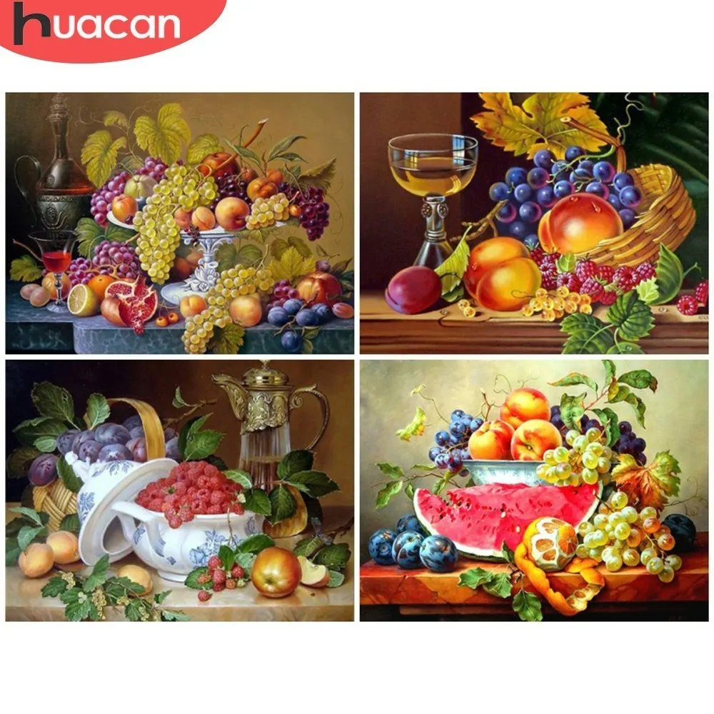 HUACAN Алмазная картина фрукты Вышивка Полный дисплей мозаика продажа картины с