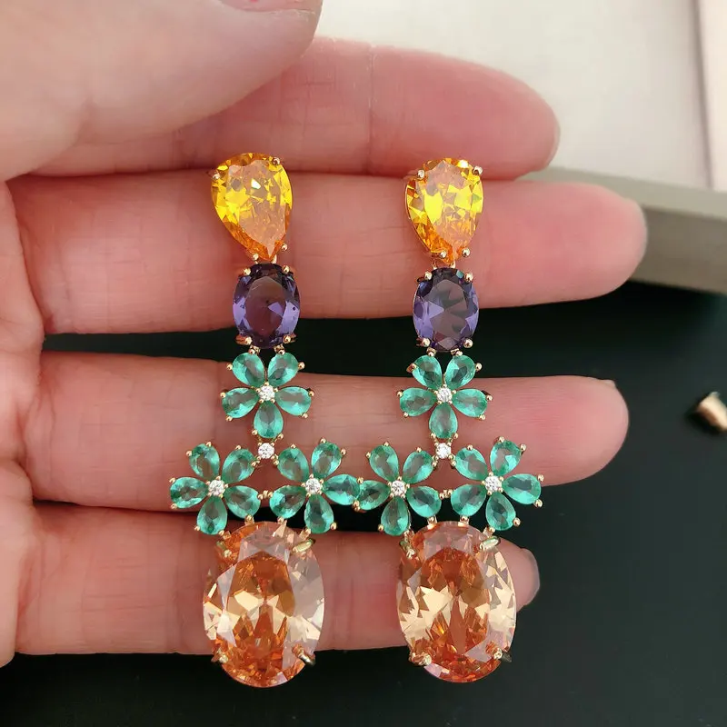 

Bilincolor Trendy Bohemian Orange Earring for Women Wedding
