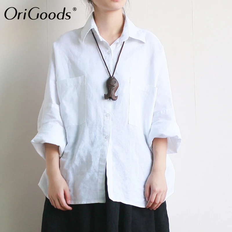 Оригинальная фоторубашка женская льняная однотонная черная белая рубашка с