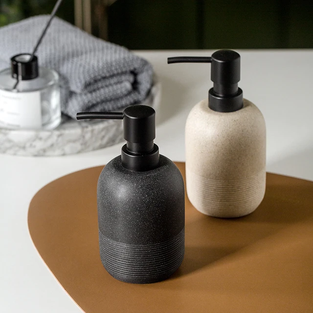 Resin Black/Grey /Beige Hand Soap Lotion Dispenser Set For Bathroom Countertop Or Kitchen Sink Soap Dispenser 1