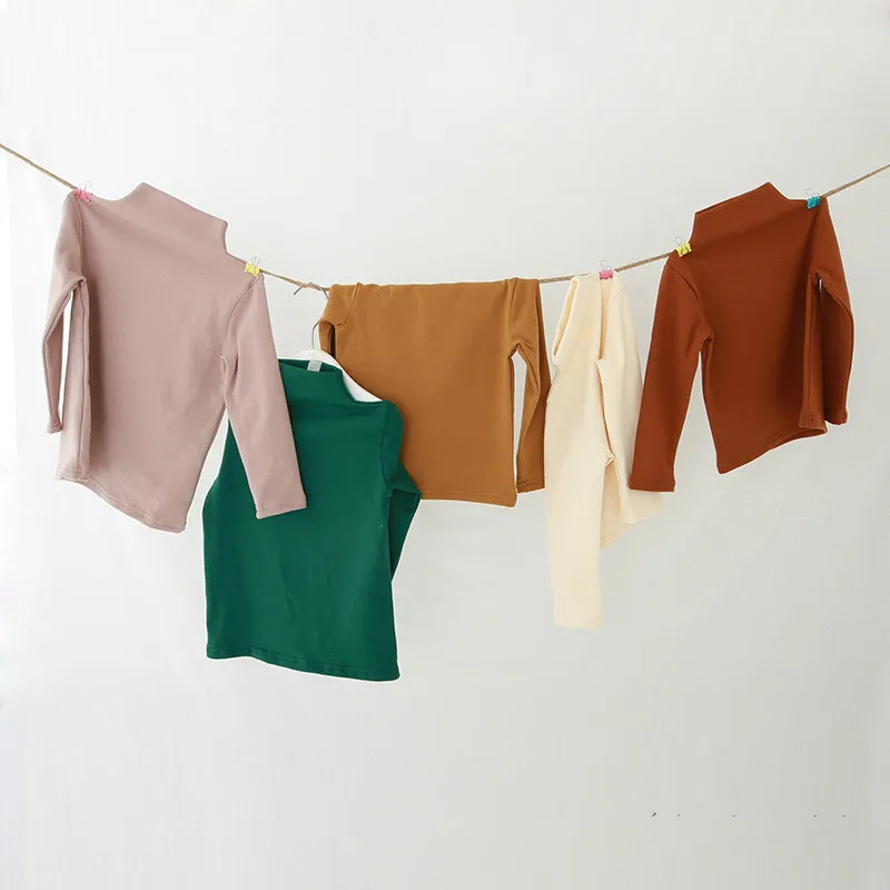 Осень весна 2022 хлопковые однотонные универсальные базовые футболки в Корейском