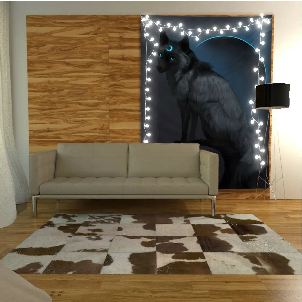 

Wolf Moon Wall Hanging Psychedelic Bedroom Home Art
