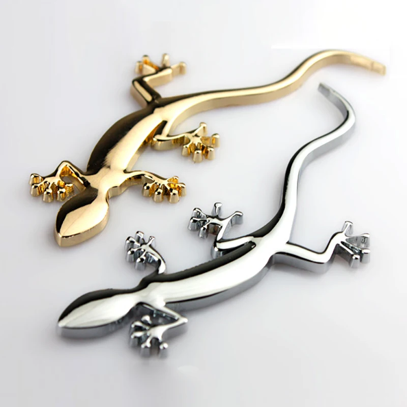 Автомобильный металлический 3D наклейки геккон двухсторонний скотч 1 пара