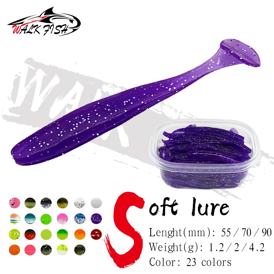 

Ходить рыбы 50 шт, 55 мм, 70 мм (90 мм) с мягкими приманками с коробкой Шад воблер свимбейт стример силиконовая приманка для рыбалки приманка для м...