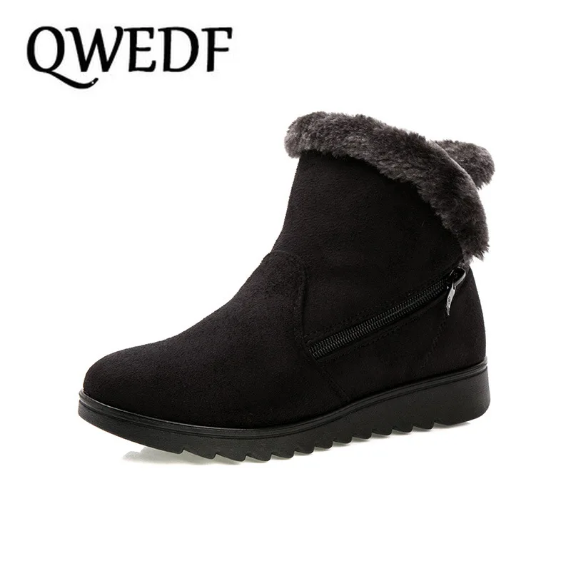 

2019 Fashion Women Zip Winter Snow Boots Ladies Warm Fur Suede Wedge Ankle Boot Female Casual Shoes Footwear Plus Size S2-99