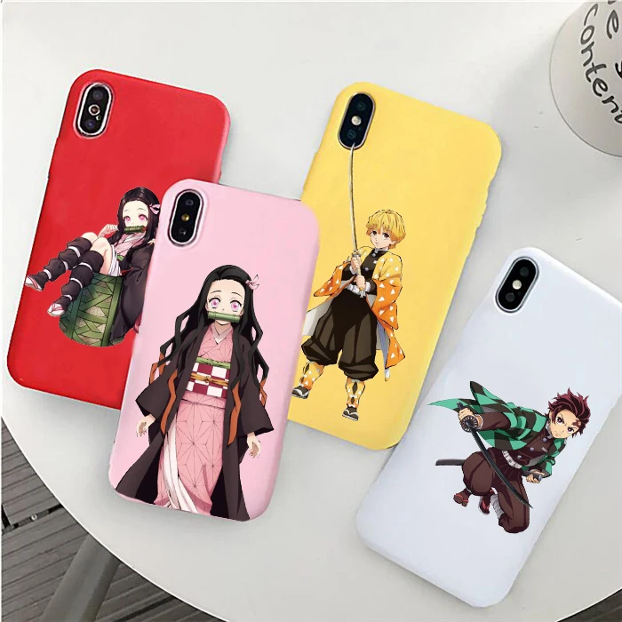 Камадо Nezuko Kimetsu без Yaiba демон убийца ТПУ, конфетный мягкий чехол для телефона для iphone 6/6s, 6 Plus/6s Plus, 7 Plus/8, XS XM X 11 pro