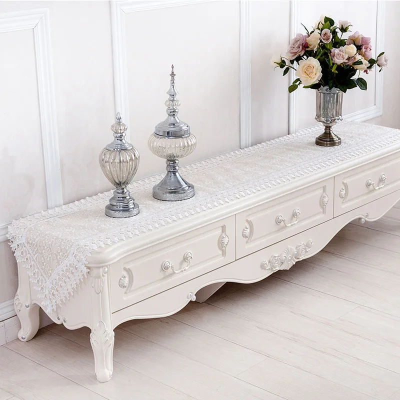 

White Lace Table Cloth Wedding Decor Translucent Table Cover Embroidered Tablecloth Tea Table Cloth Home Table Decor