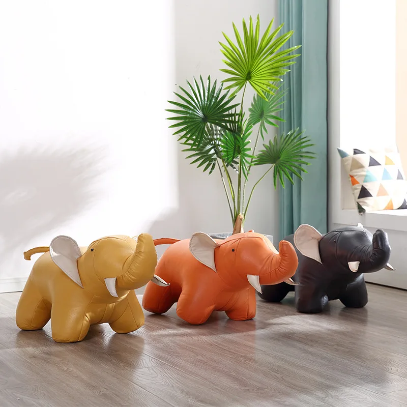 

Nordic Children Creative Elephant Cartoon Animal Stool Sofa Household Shoe Changing Stool Furniture Kids Stepping Stool