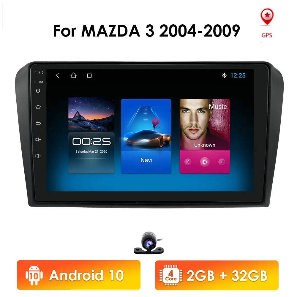 Автомагнитола 2DIN на Android 10 мультимедийный проигрыватель для Mazda3 Mazda 3 2004 2013 GPS
