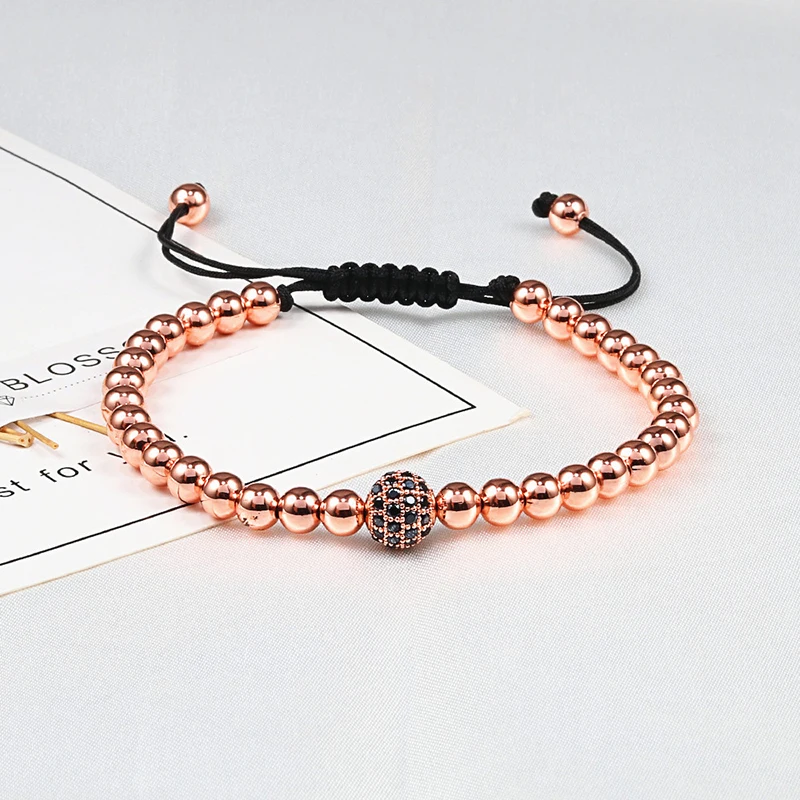 Модный браслет с бусинами шариками фианитами для женщин и мужчин очаровательные